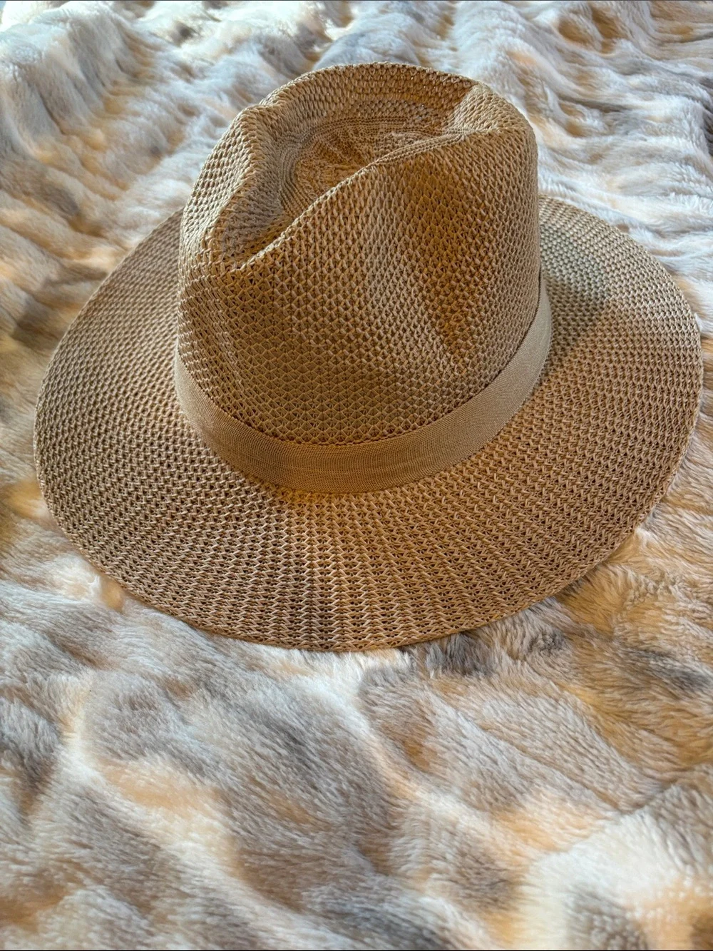 Women’s Straw Fedora Sun Hat - Tan